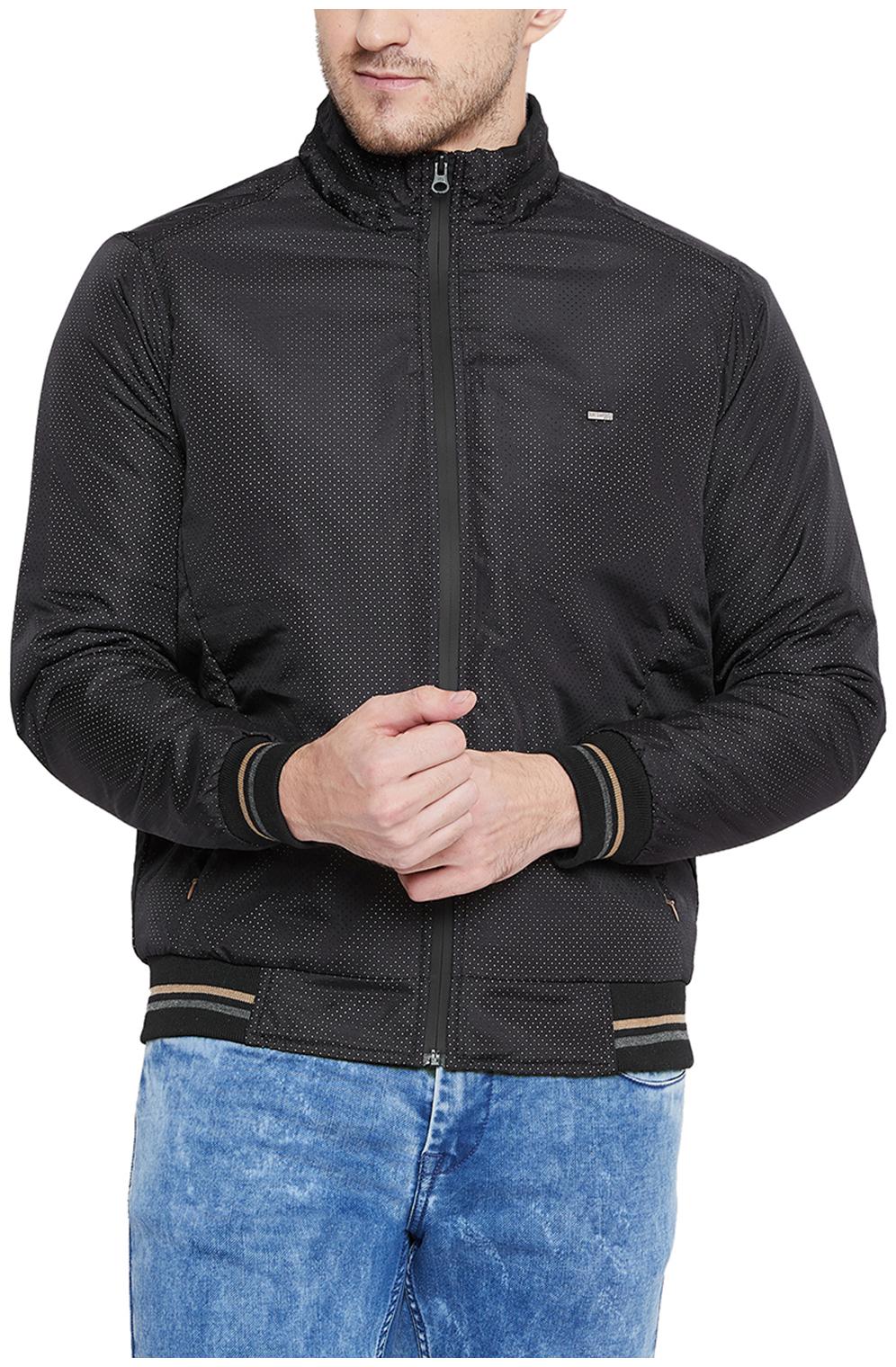 

Duke Men Black Solid Bomber jacket