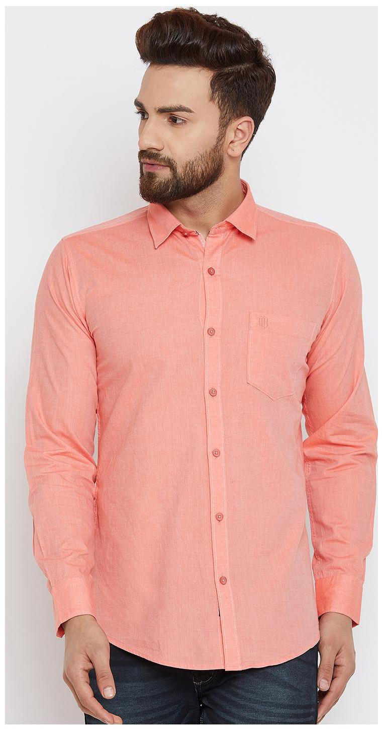 

Duke Men Orange Solid Slim Fit Casual Shirt