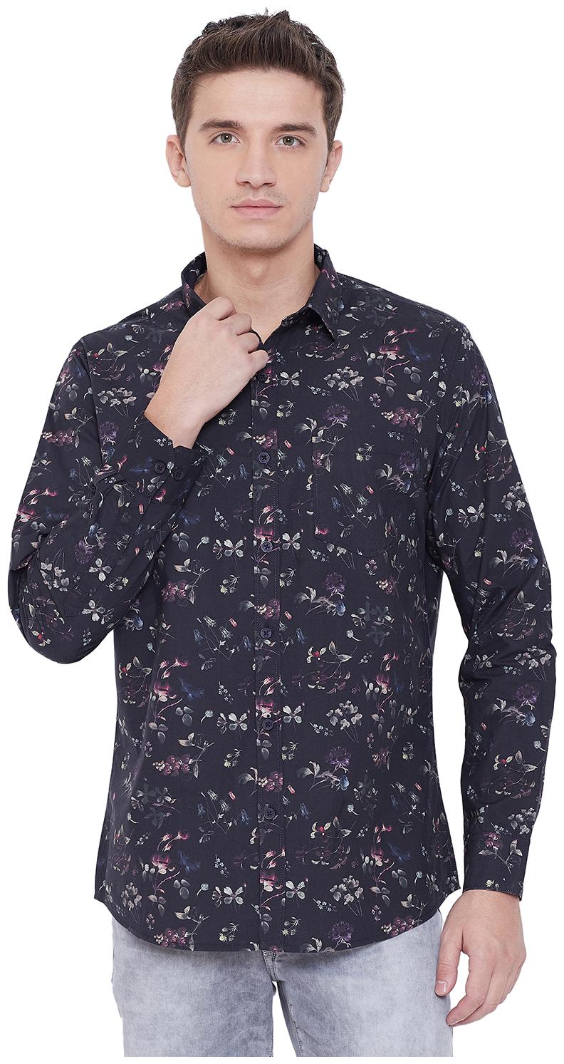

Duke Men Black Floral Regular Fit Casual Shirt