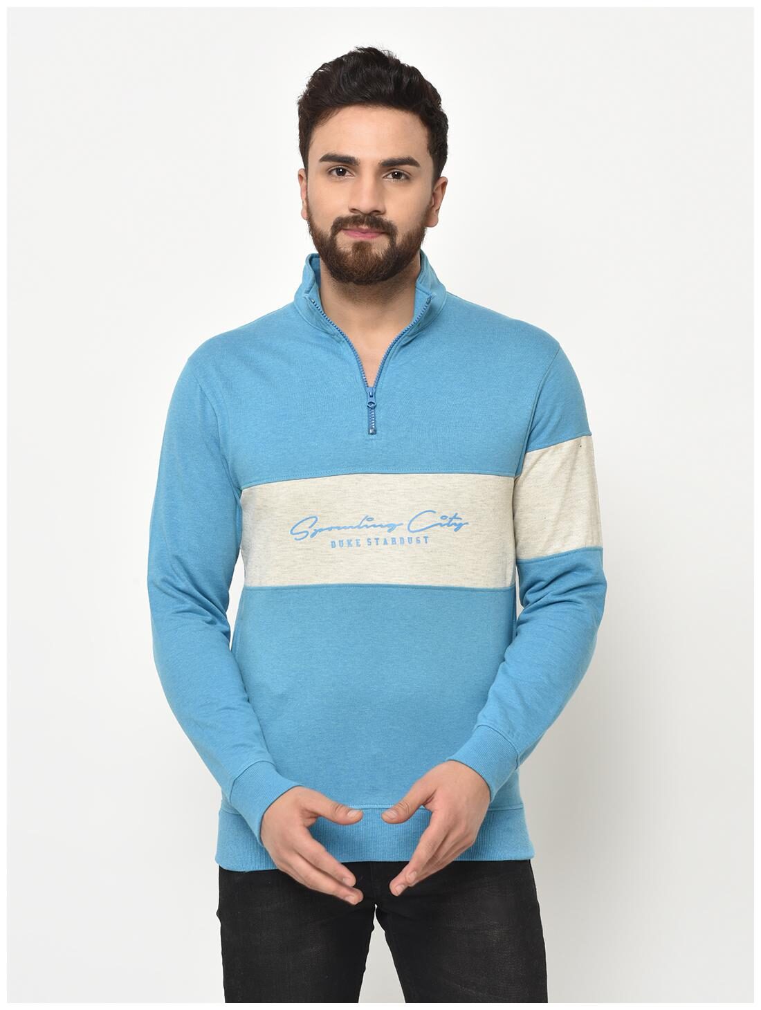 

Duke Men Blue High neck Sweatshirt