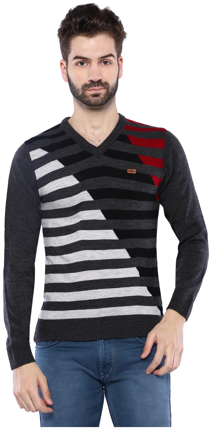 

Duke Men Grey V neck Pullover