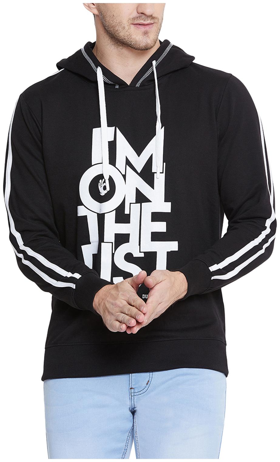 

Duke Men Black Hooded Sweatshirt