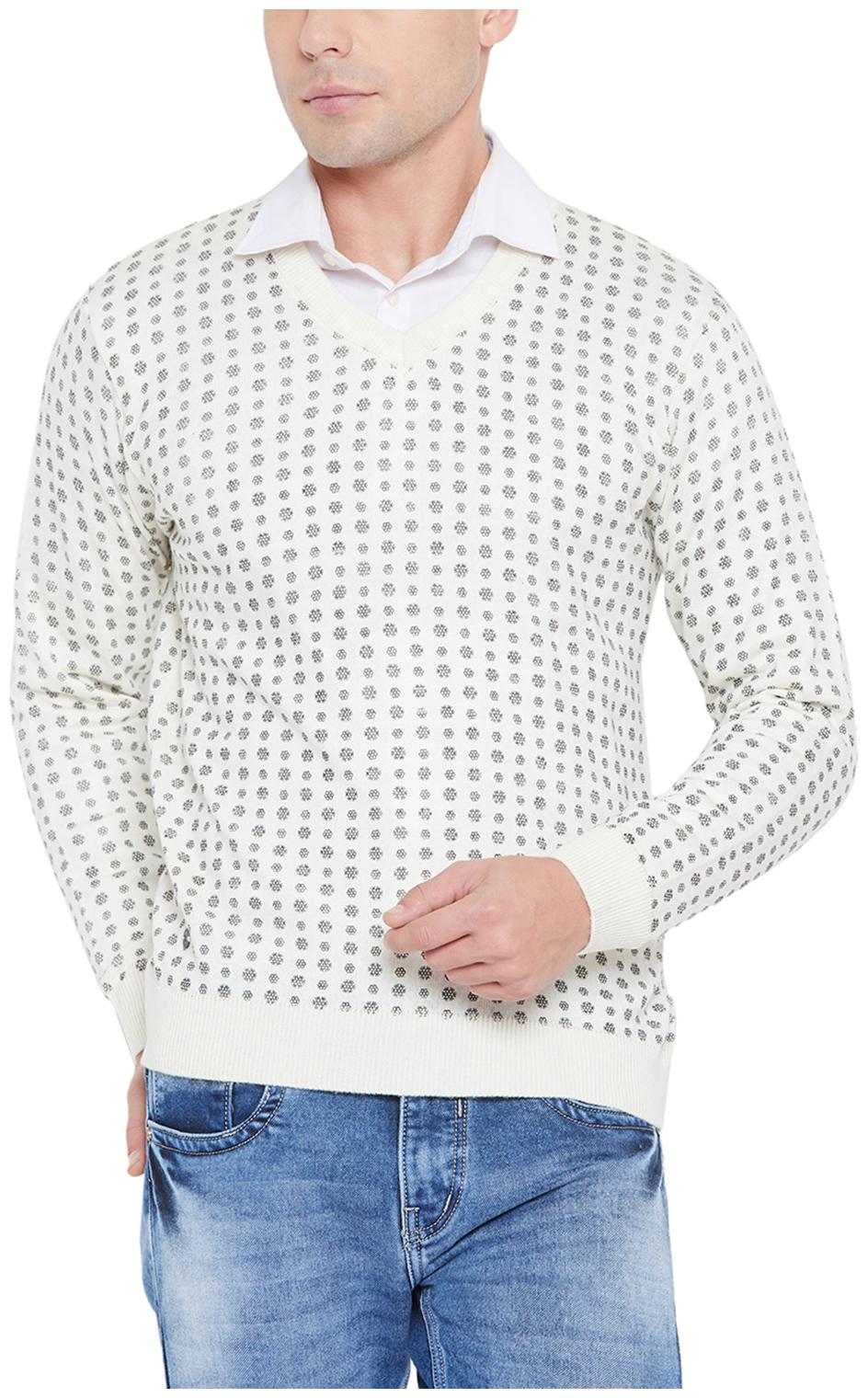 

Duke Men White V neck Pullover