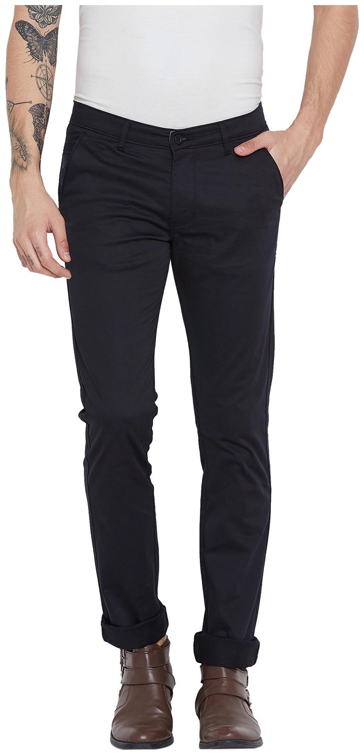

Duke Men Blue Solid Slim fit Regular trousers