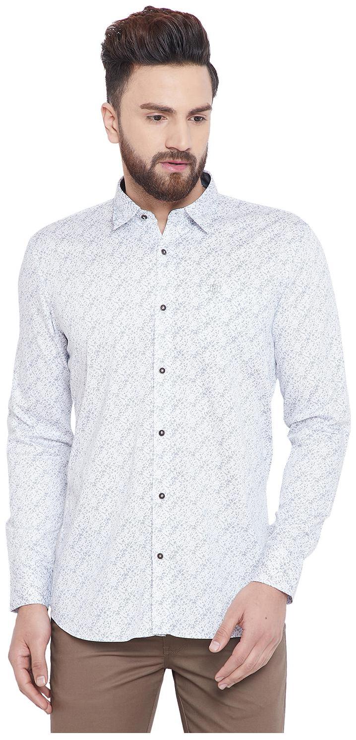

Duke Men White Printed Regular Fit Casual Shirt