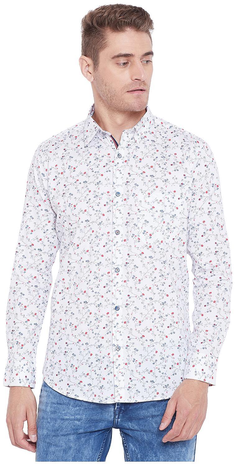 

Duke Men White Printed Regular Fit Casual Shirt