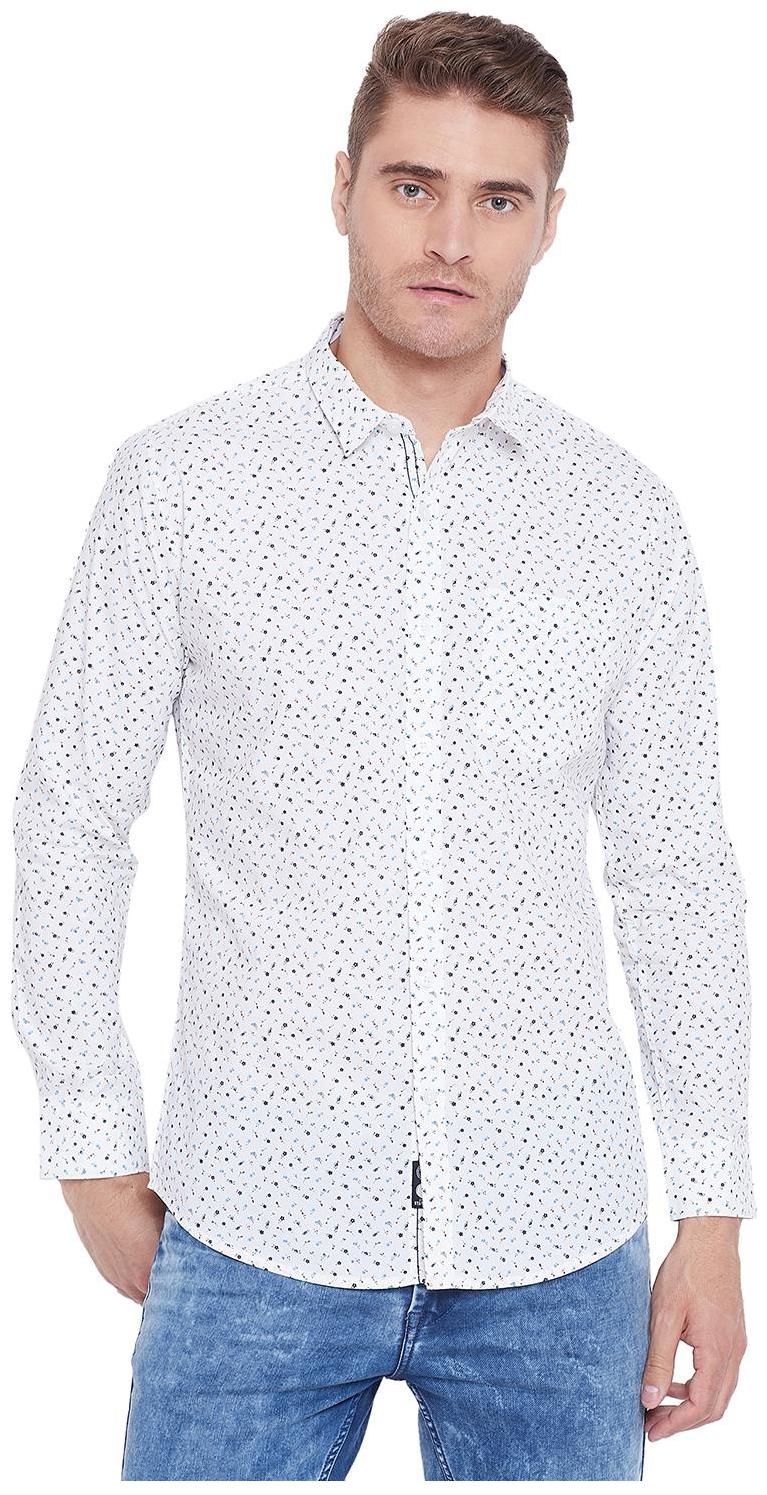 

Duke Men White Printed Regular Fit Casual Shirt