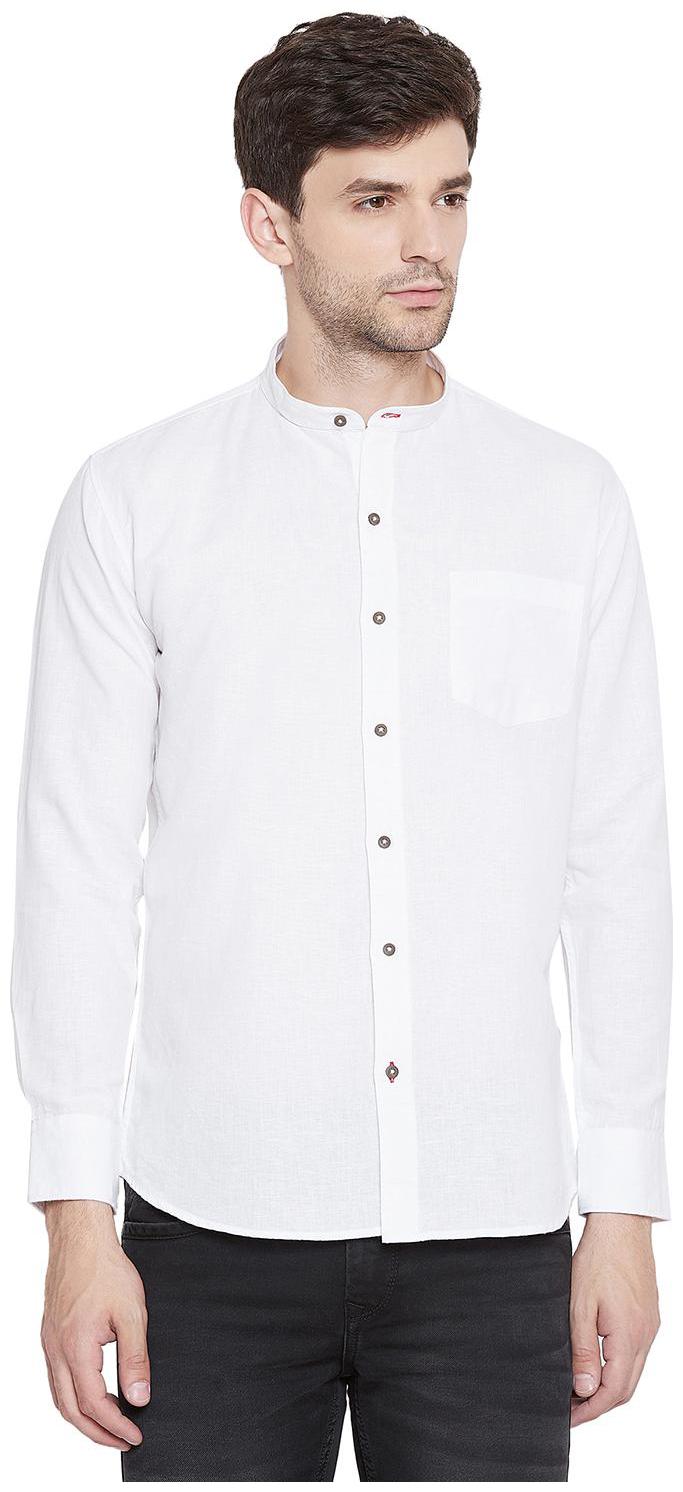 

Duke Men White Solid Slim Fit Casual Shirt
