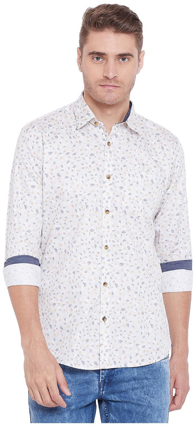 

Duke Men White Printed Regular Fit Casual Shirt