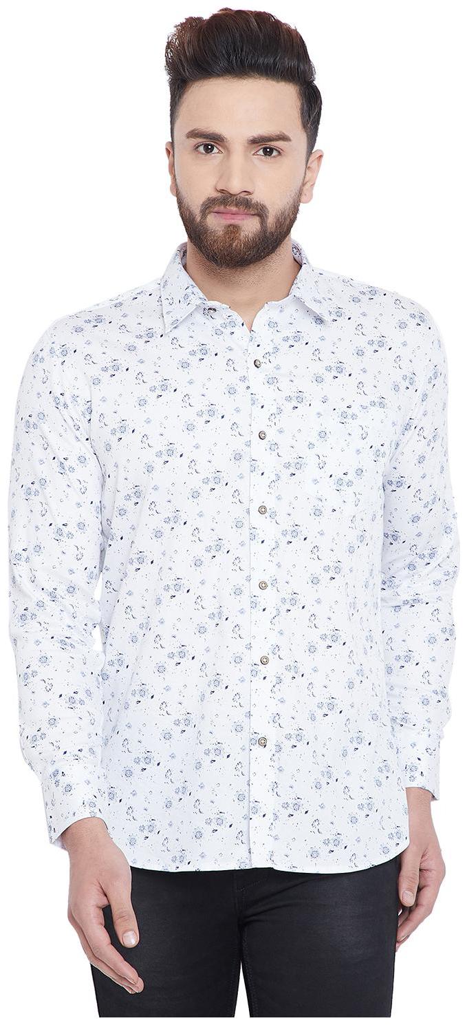 

Duke Men White Printed Regular Fit Casual Shirt