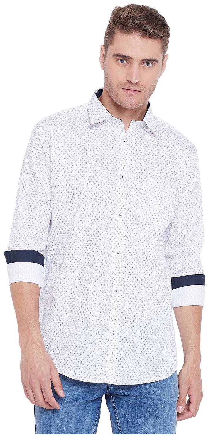 

Duke Men White Printed Regular Fit Casual Shirt