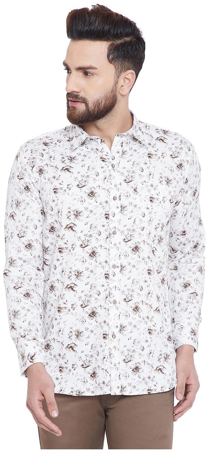 

Duke Men White Printed Regular Fit Casual Shirt