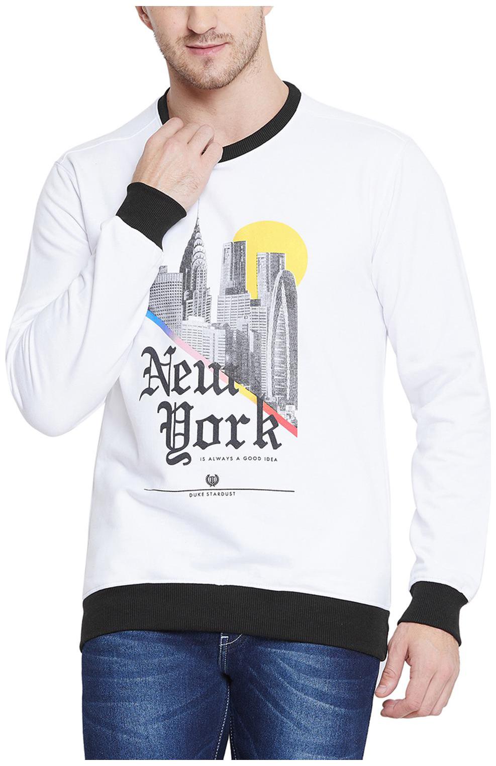 

Duke Men White Round neck Sweatshirt