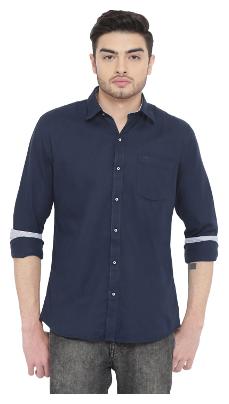 

Duke Men Blue Solid Regular Fit Casual Shirt