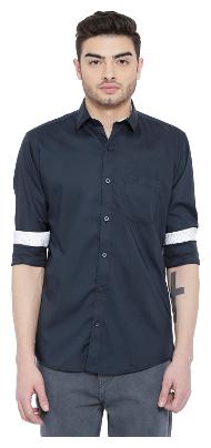 

Duke Men Blue Solid Slim Fit Casual Shirt