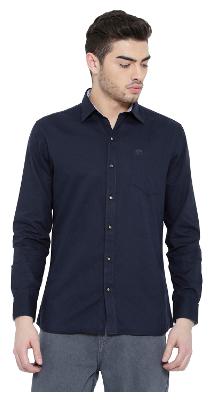 

Duke Men Blue Solid Slim Fit Casual Shirt