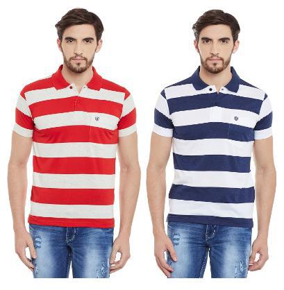 

Duke Men Multi Regular fit Cotton Polo collar T-Shirt - Pack Of 2