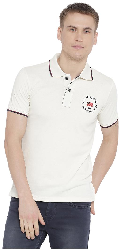 

Duke Men White Regular fit Cotton Blend Polo collar T-Shirt - Pack Of 1