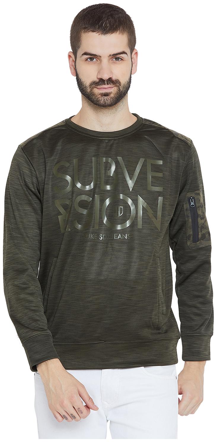 

Duke Men Green Round neck Sweatshirt