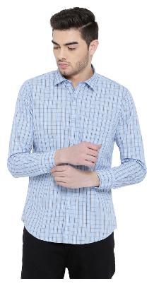 

Duke Men Blue Vertical Stripes Slim Fit Casual Shirt