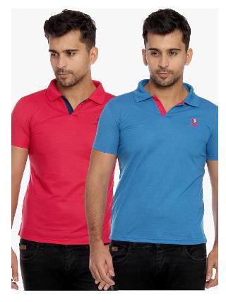 

Duke Men Blue Regular fit Cotton Polo collar T-Shirt - Pack Of 2