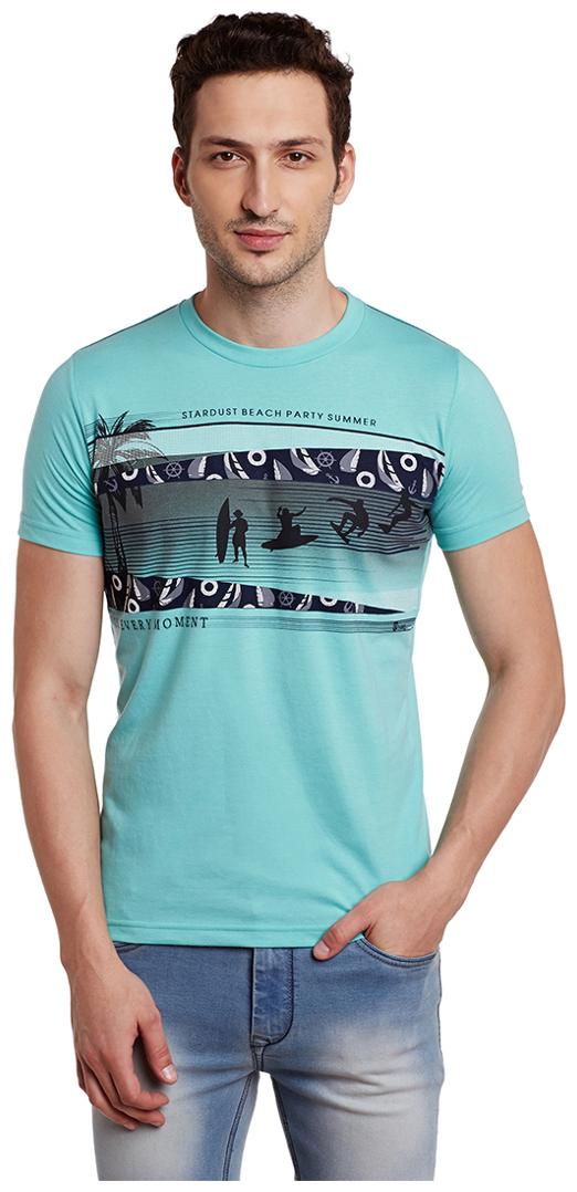 

Duke Men Turquoise Regular fit Cotton Round neck T-Shirt - Pack Of 1