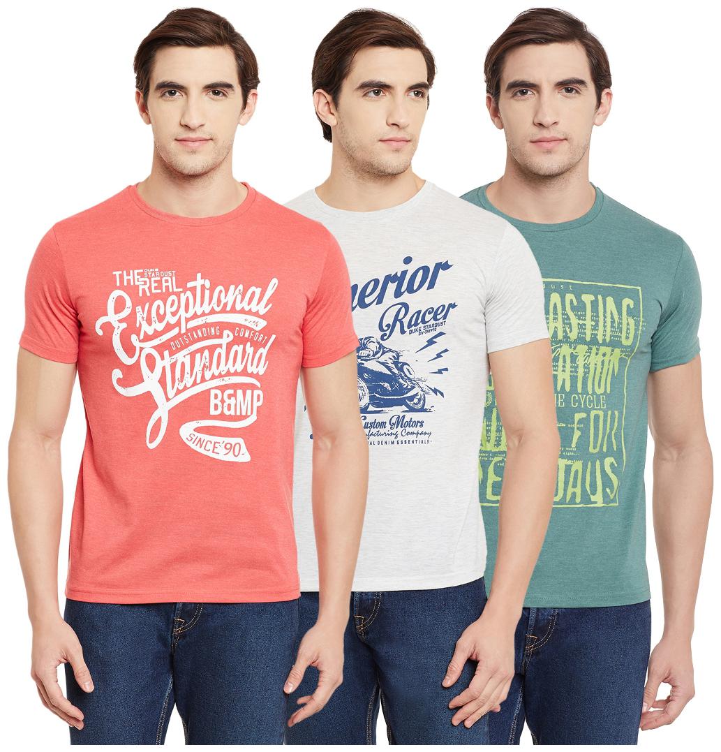 

Duke Men White Regular fit Cotton Round neck T-Shirt - Pack Of 3