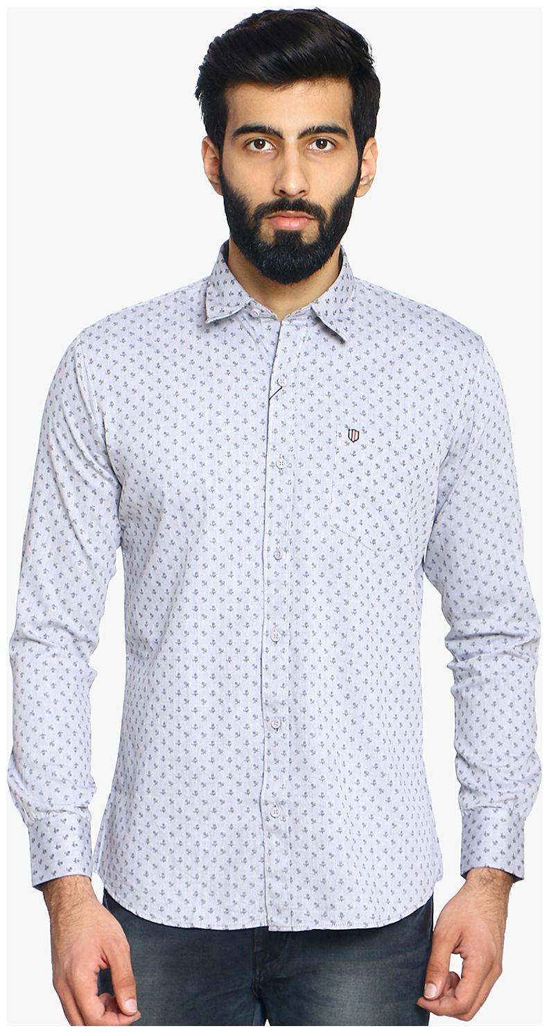 

Duke Men White Printed Slim Fit Casual Shirt