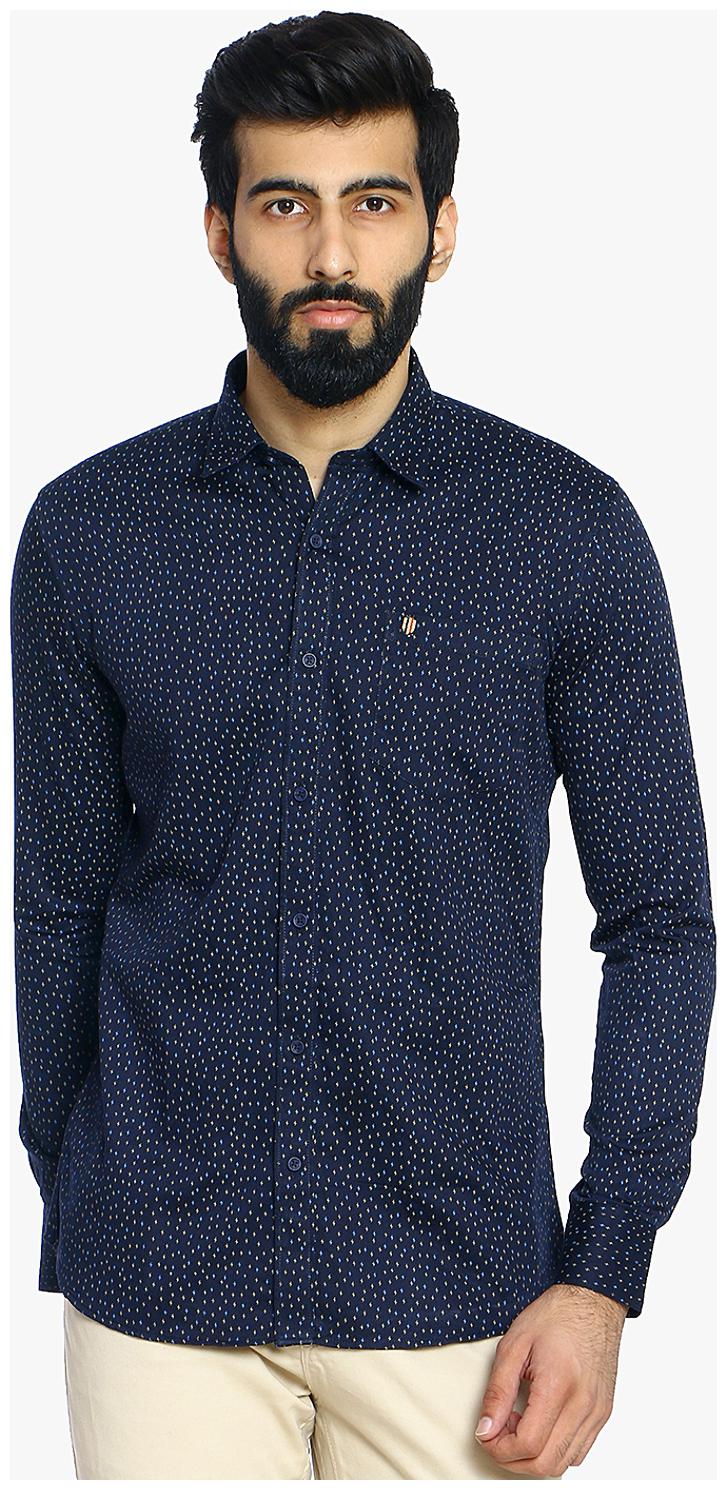 

Duke Men Blue Printed Slim Fit Casual Shirt