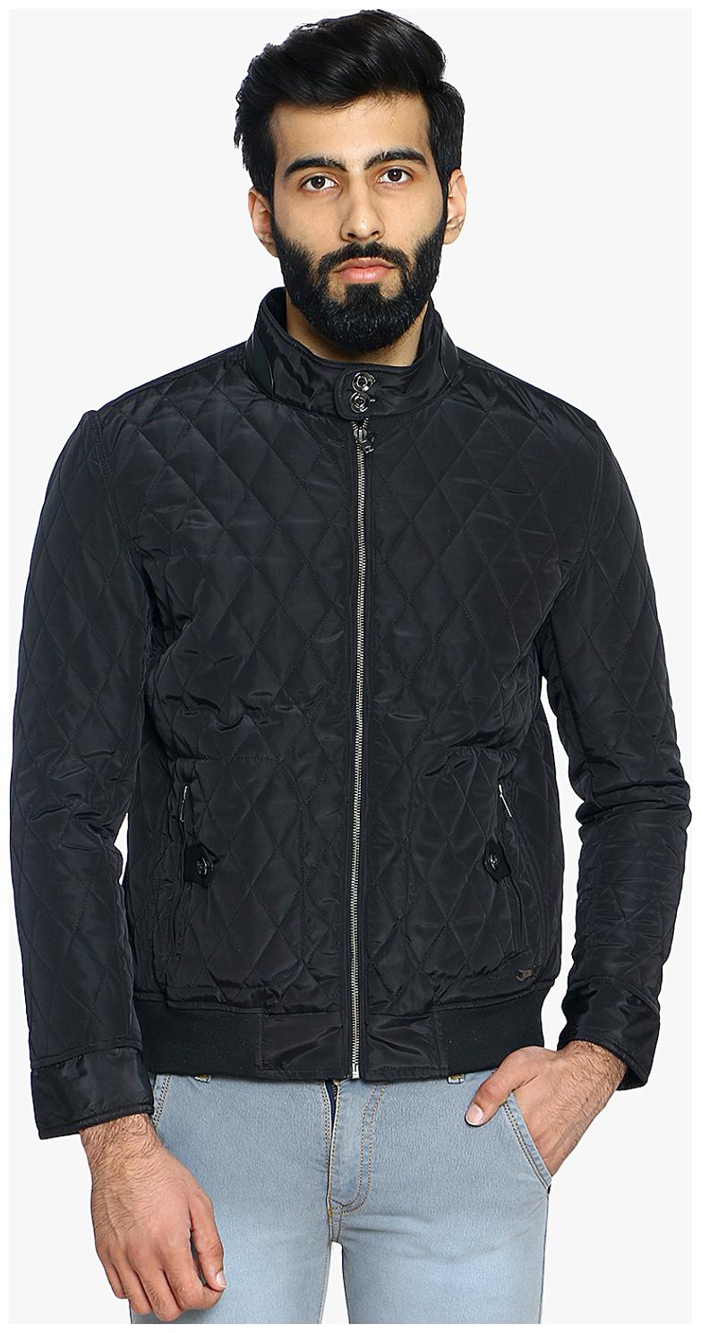 

Duke Men Black Solid Leather jacket
