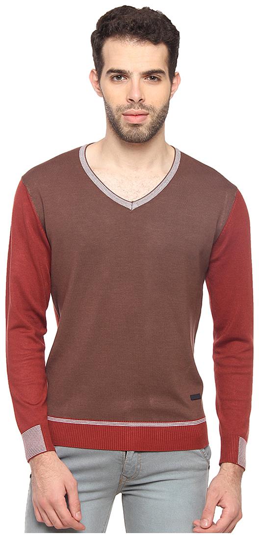 

Duke Men Brown V neck Pullover