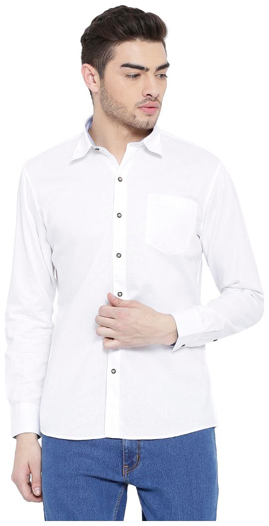 

Duke Men White Solid Slim Fit Casual Shirt