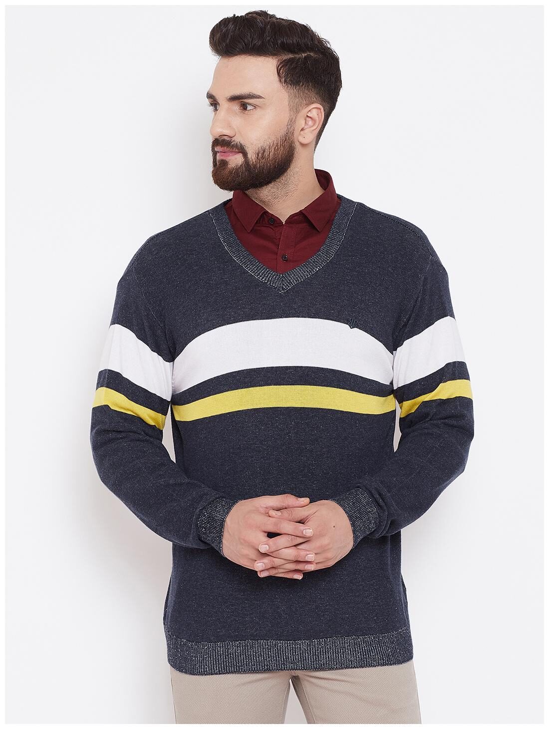 

Duke Wool Blend Men Blue Pullover