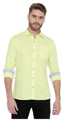 

Duke Men Yellow Solid Regular Fit Casual Shirt