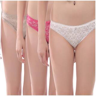 Earmark Pack Of 3 Solid Mid Waist Hipster Panty - Multi