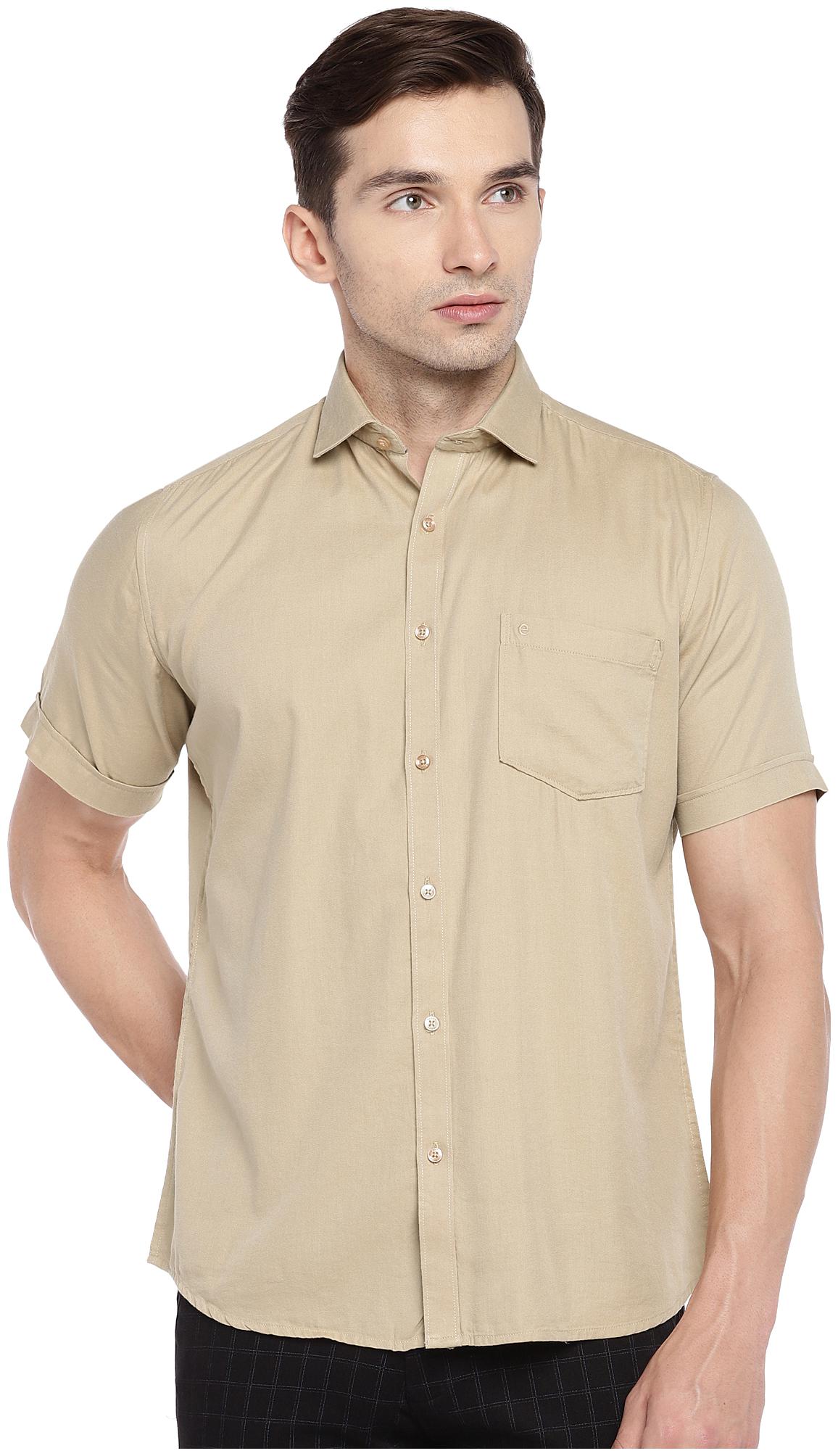 

Easies By Killer Men Brown Solid Slim Fit Casual Shirt