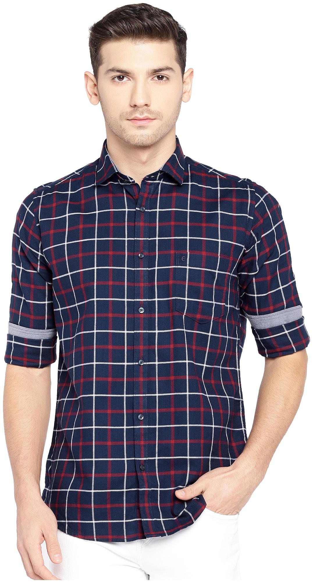 

Easies By Killer Men Blue Checked Slim Fit Casual Shirt