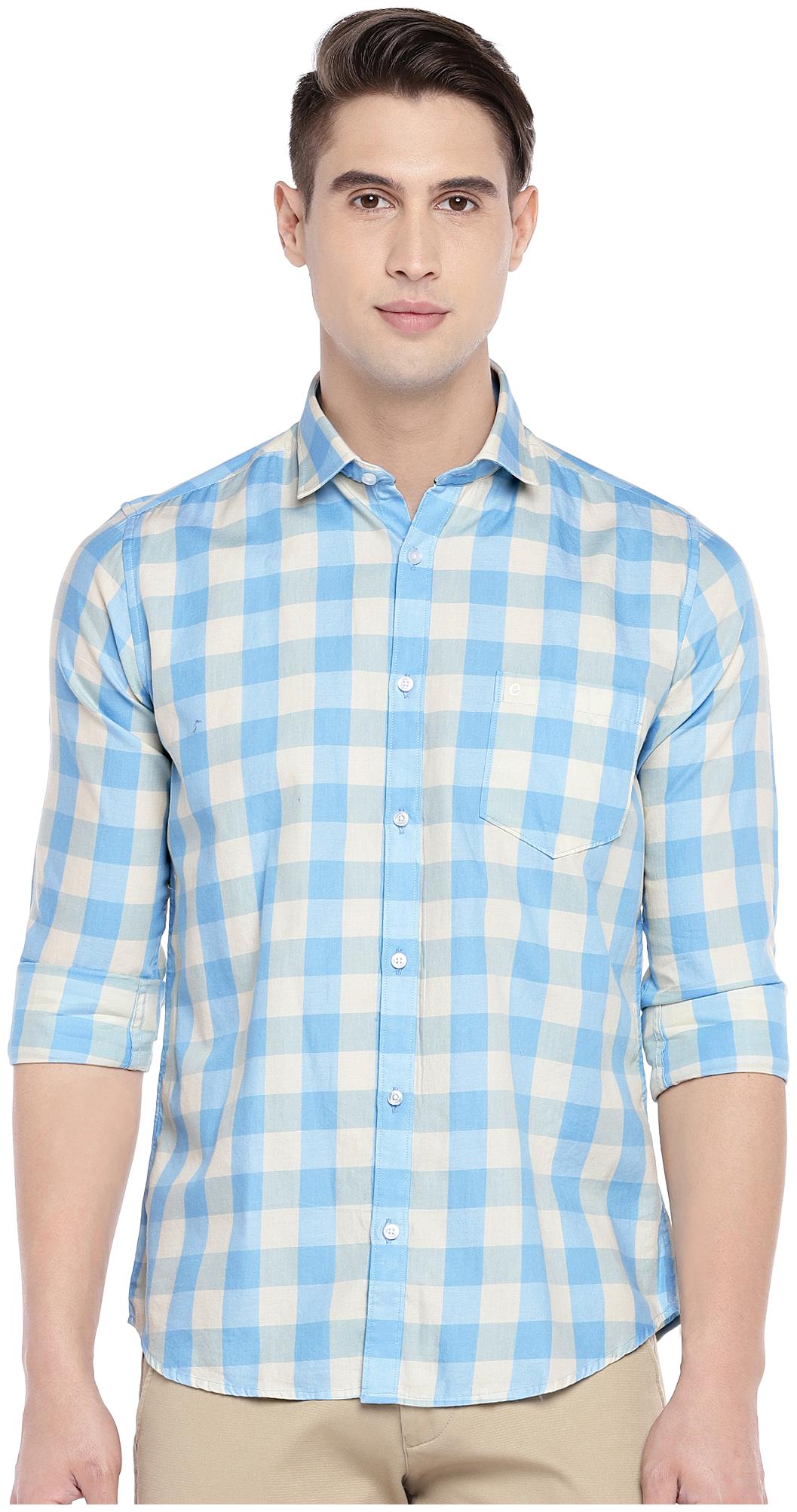 

Easies By Killer Men Blue Colorblocked Slim Fit Casual Shirt