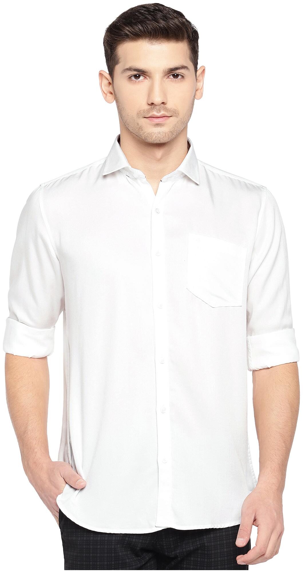 

Easies By Killer Men White Solid Slim Fit Casual Shirt