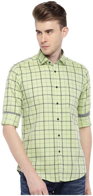 Easies By Killer Men Green Checked Slim Fit Casual Shirt