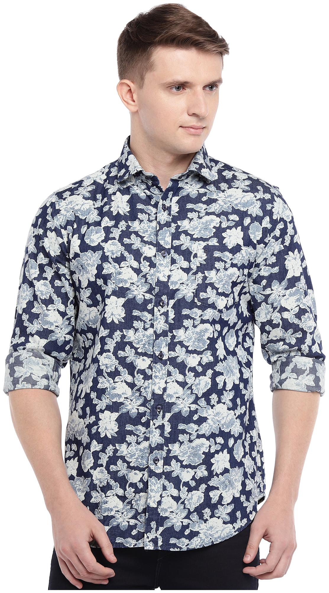 

Easies By Killer Men Blue Floral Slim Fit Casual Shirt