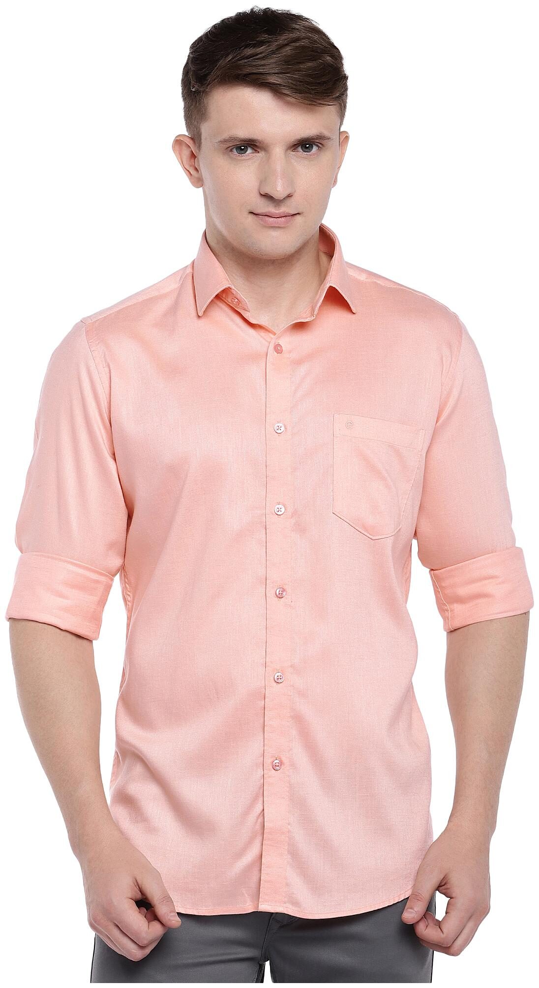 

Easies By Killer Men Orange Solid Slim Fit Casual Shirt