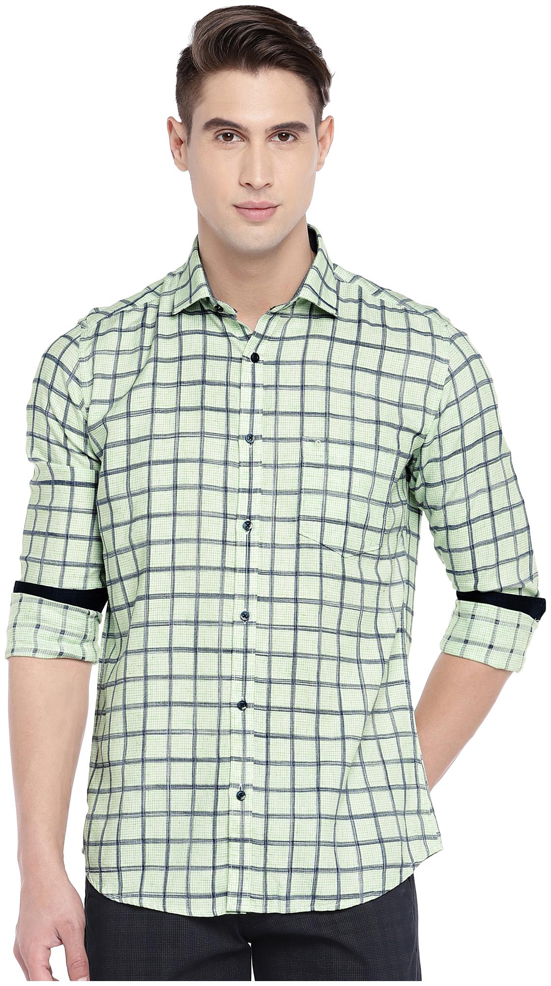 

Easies By Killer Men Green Colorblocked Slim Fit Casual Shirt