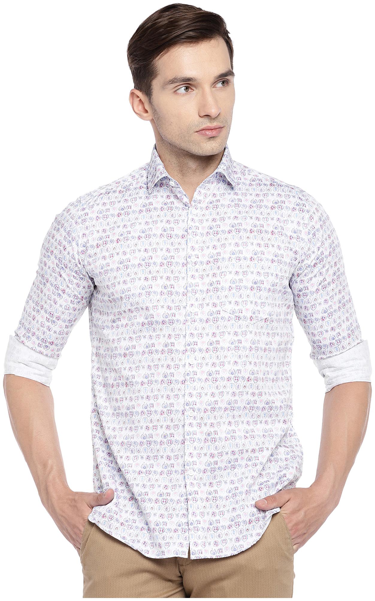 

Easies By Killer Men White Printed Slim Fit Casual Shirt