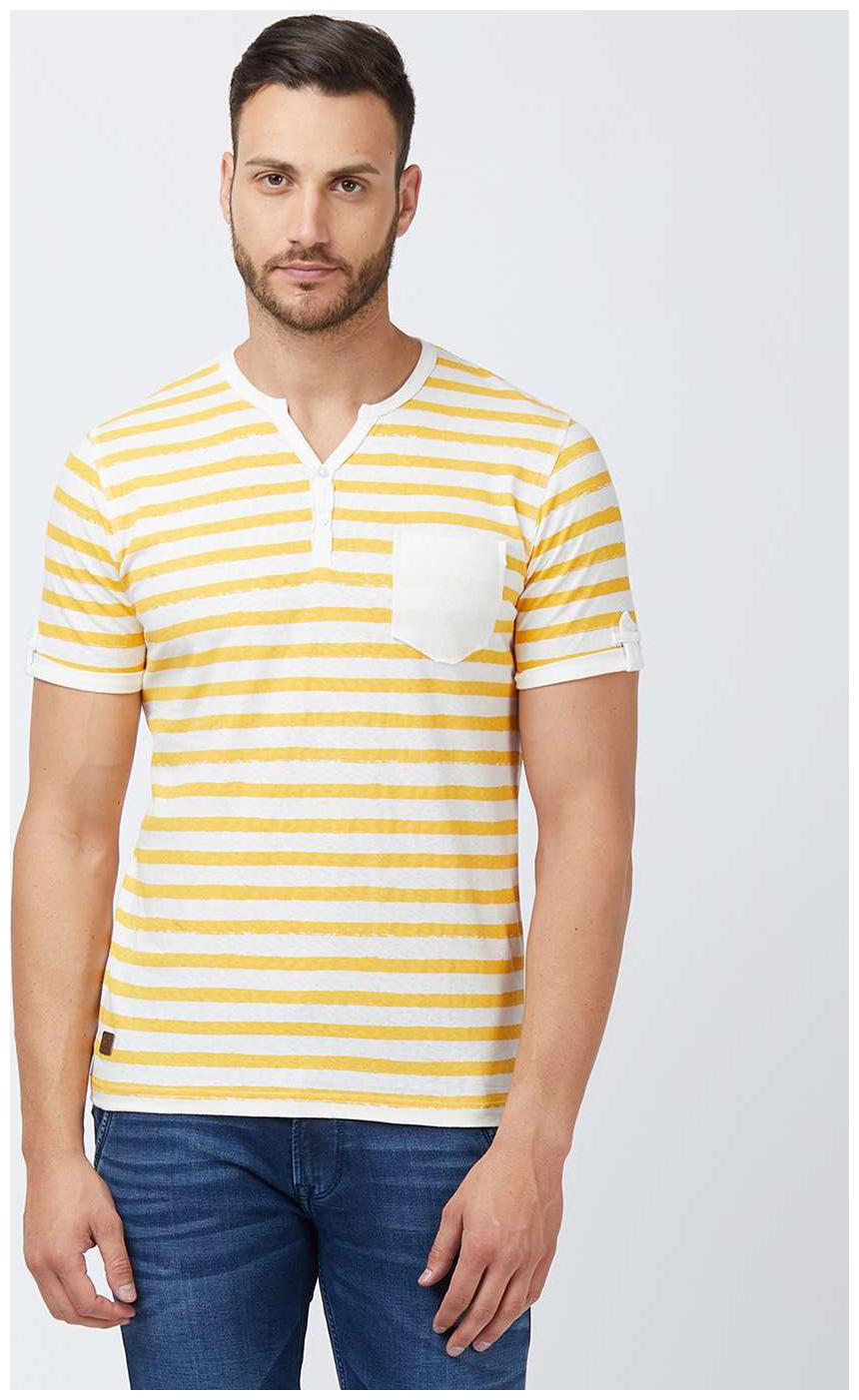 

Easies By Killer Men Yellow Regular fit Cotton Scoop neck T-Shirt - Pack Of 1
