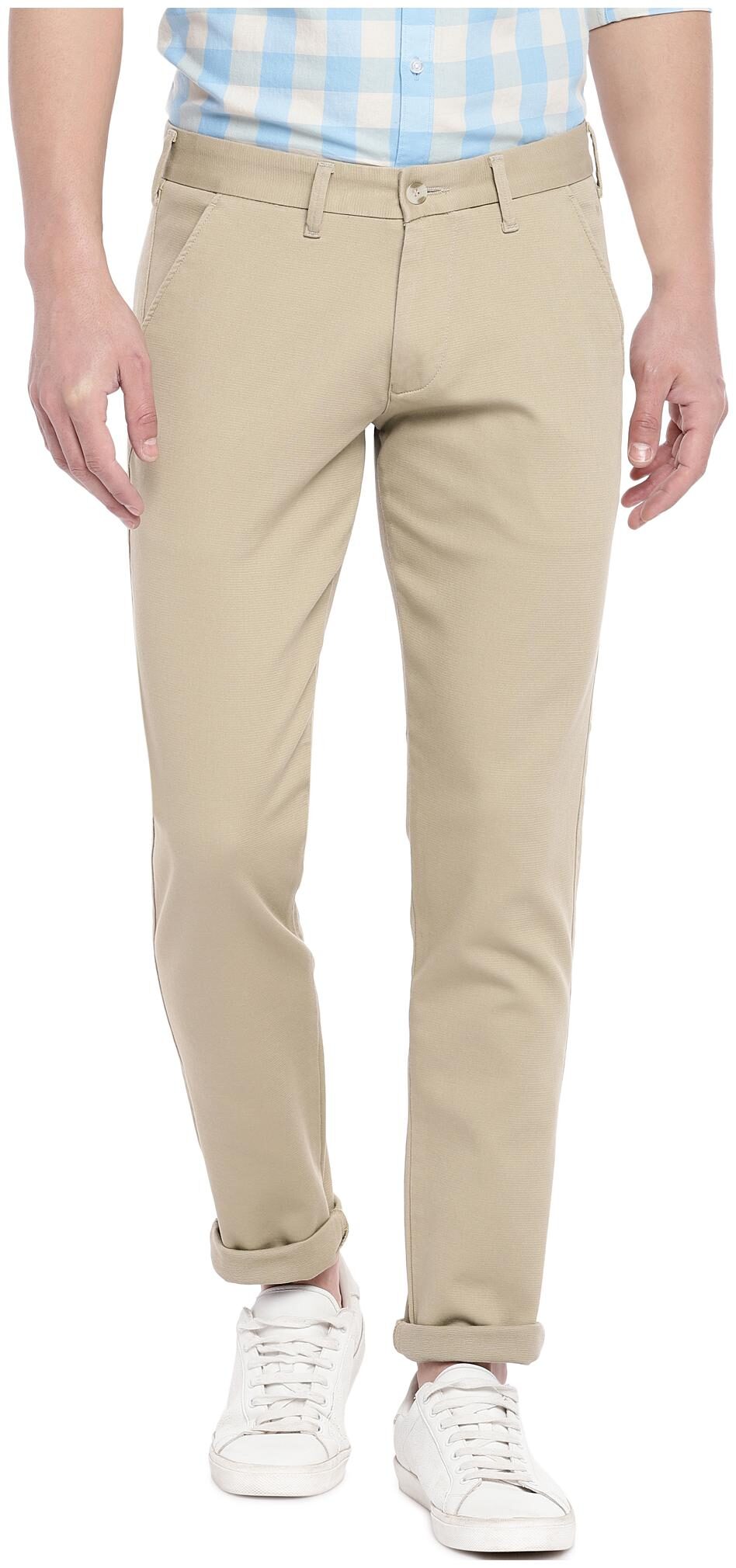 

Easies By Killer Men Beige Solid Slim fit Regular trousers