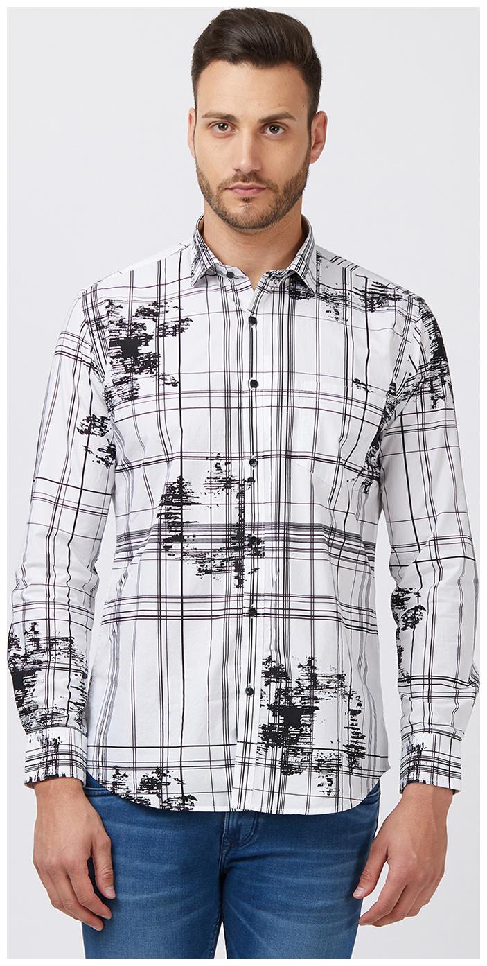 

Easies By Killer Men White Checked Regular Fit Casual Shirt