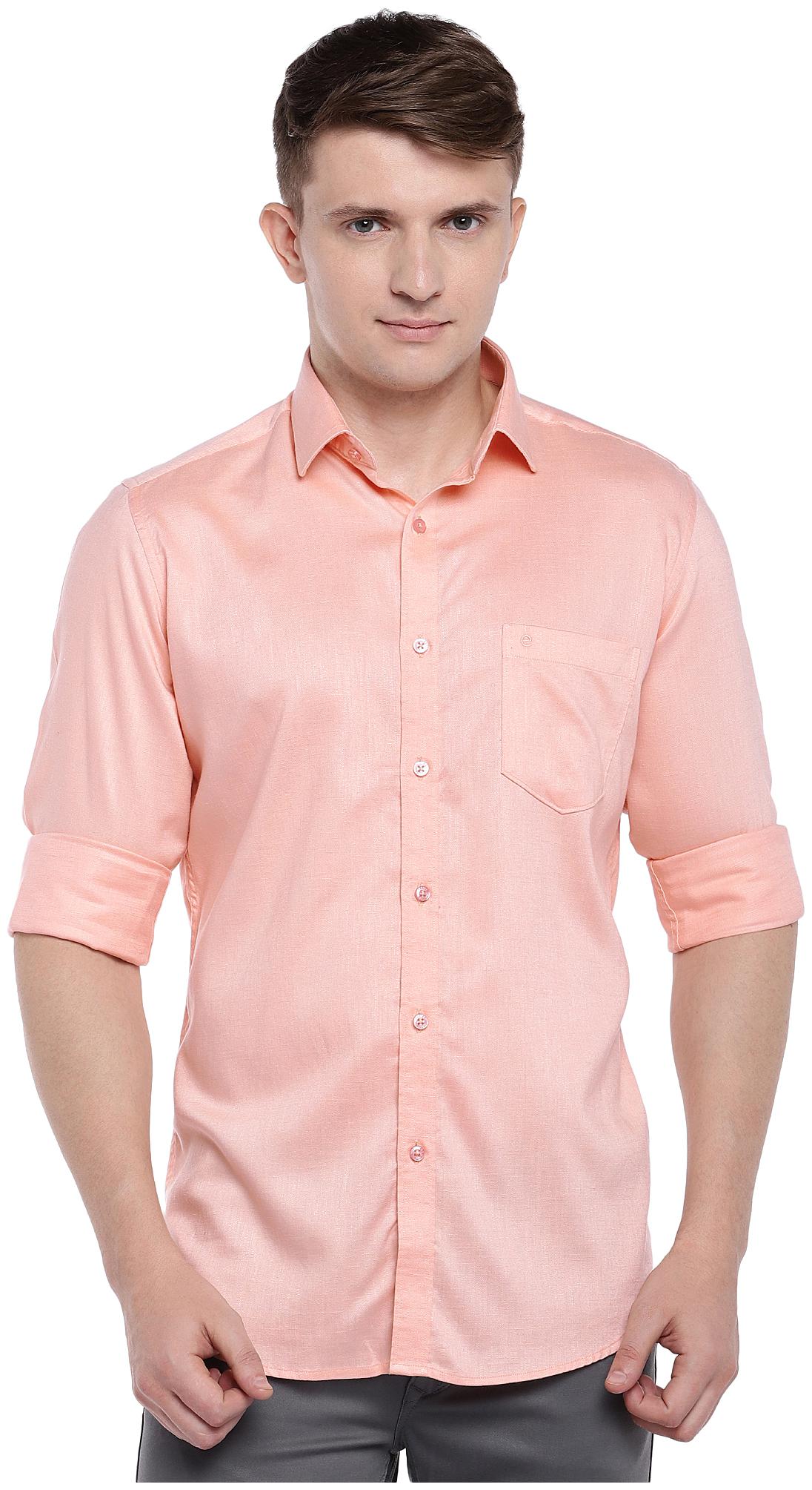

Easies By Killer Men Orange Solid Slim Fit Casual Shirt