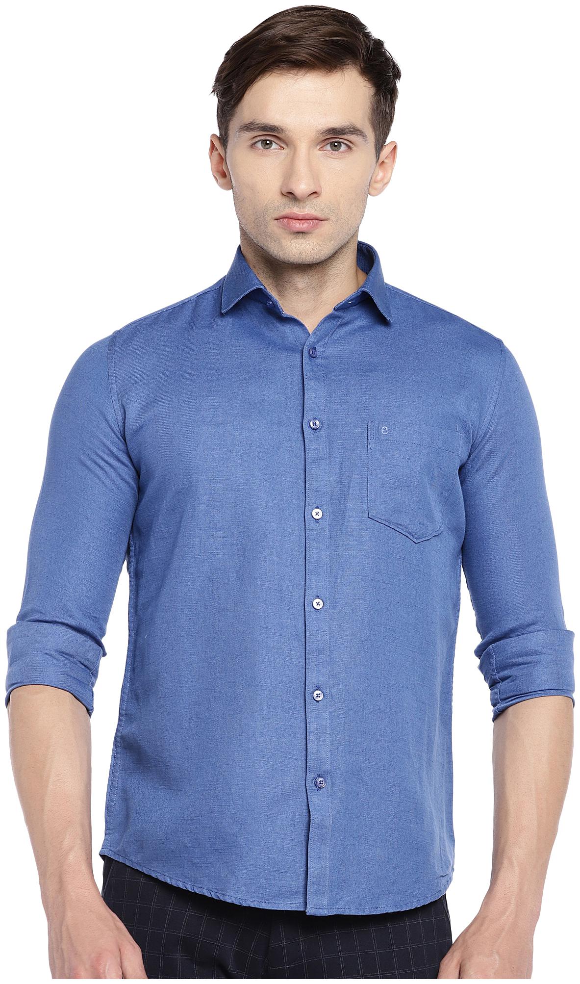 

Easies By Killer Men Blue Solid Slim Fit Casual Shirt