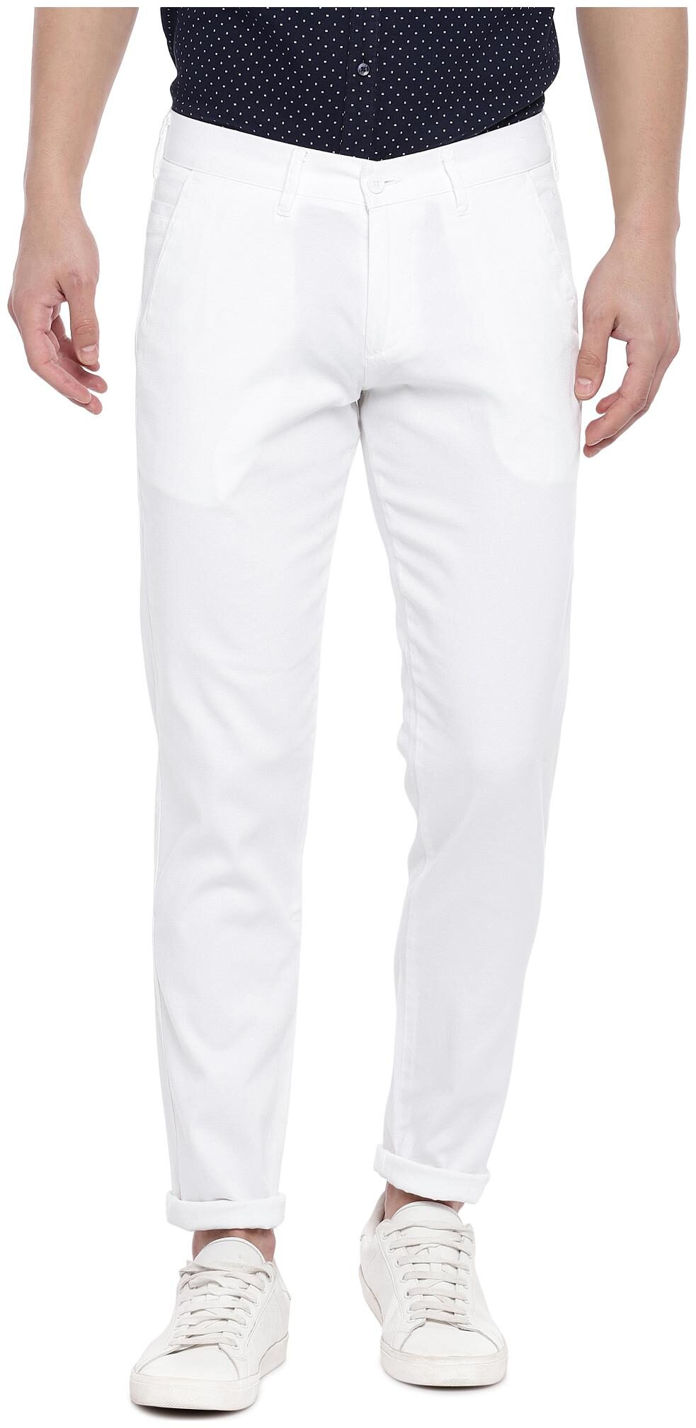 

Easies By Killer Men White Solid Slim fit Regular trousers
